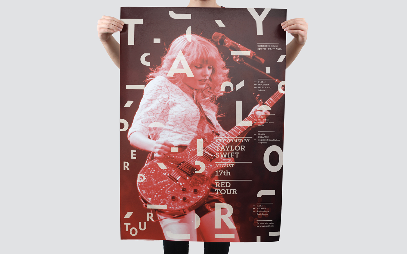 taylor swift tour concert Red Tour Concert Exhibition  swiss design grid Typeface red poster book Booklet graphic design