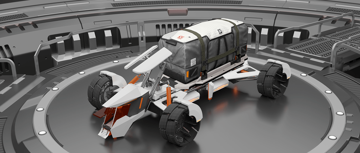 design car mars astronaut planet universe explore Scifi science fiction cargo vehicle