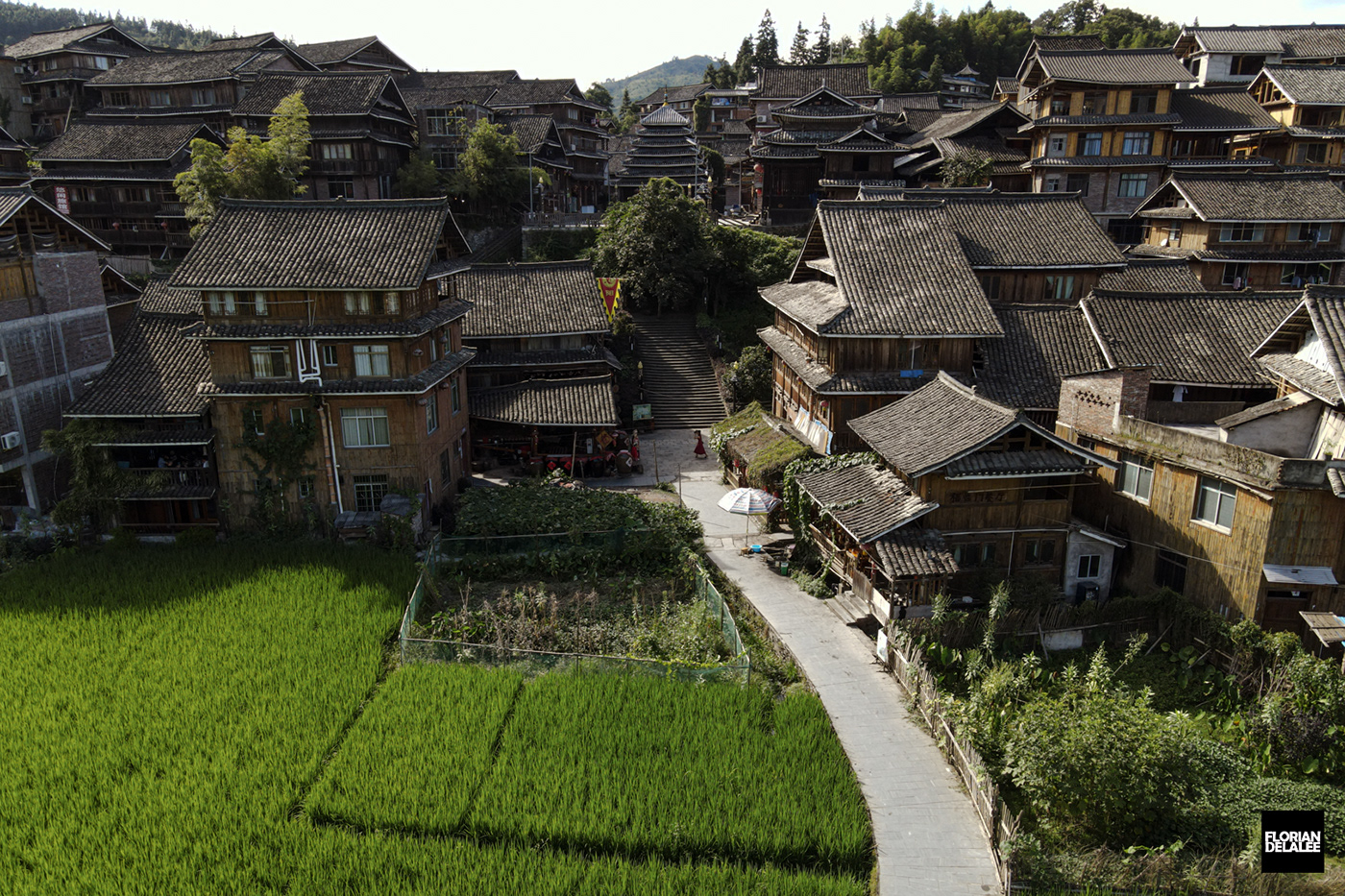 china dong Ethnic field Guangxi sanjiang village wood