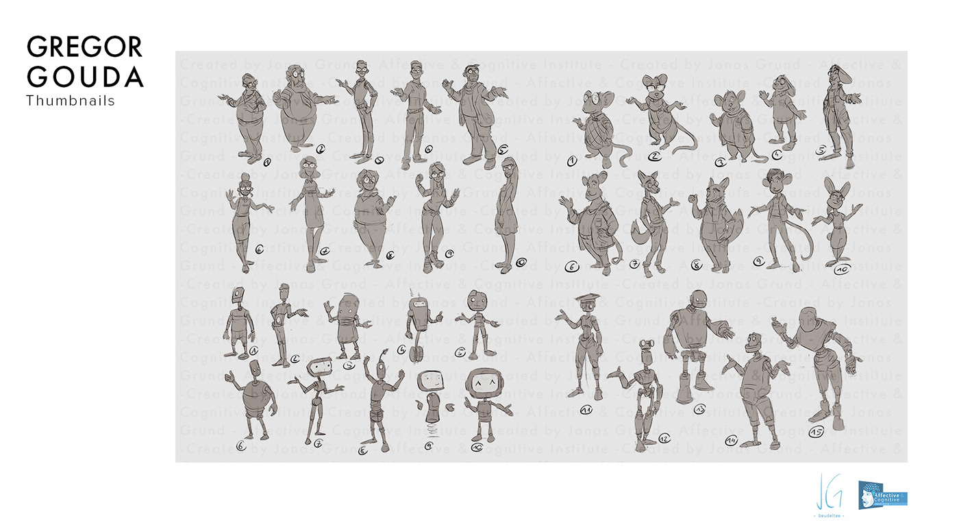 Thumbnails of different characters