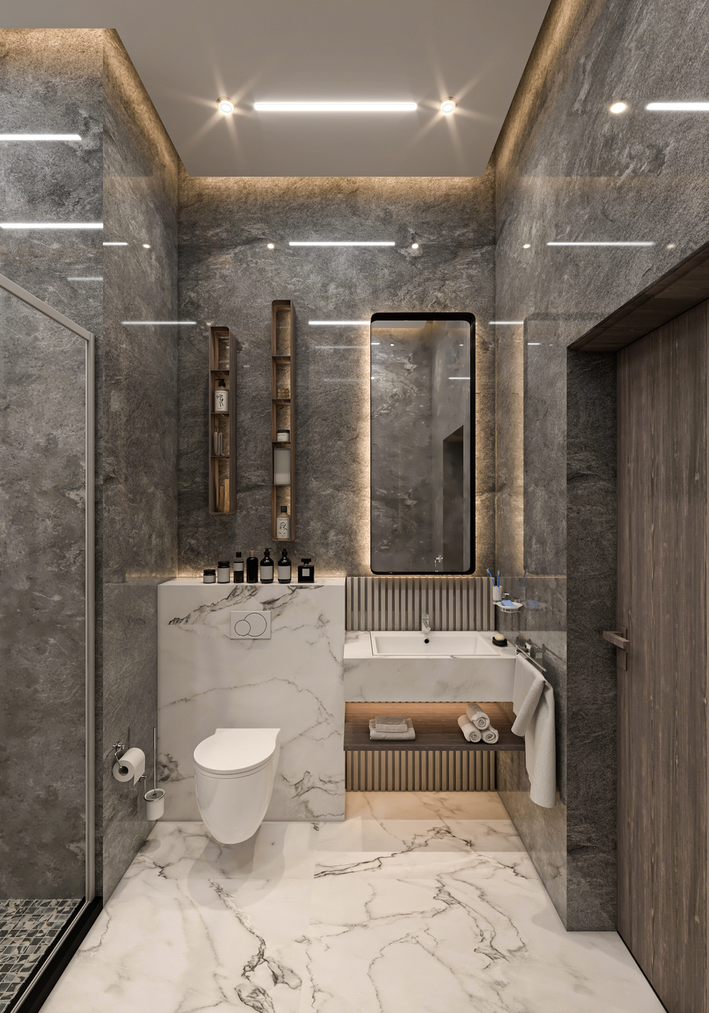 bathroom interior design  Render visualization 3ds max modern vray design SHOWER 3D