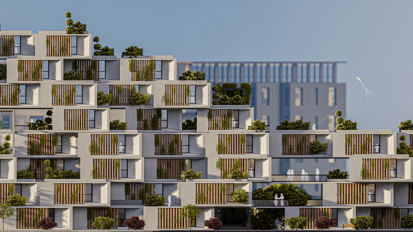 affordable housing architecture housing residential Sustainability visualization