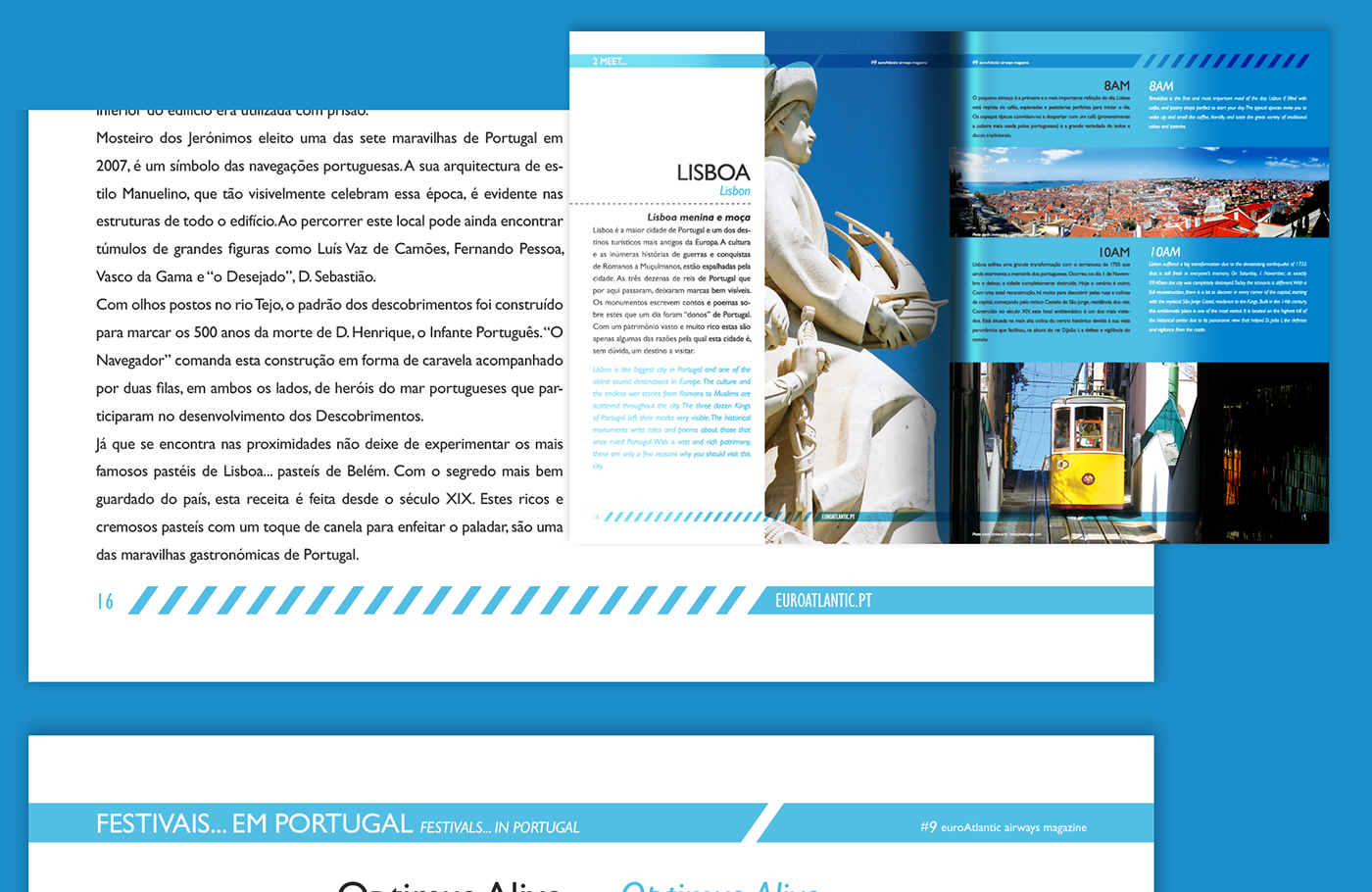 BionVision revista de bordo magazine editorial euroatlantic airways paginação companhia aérea Aviação print design  in-flight magazine