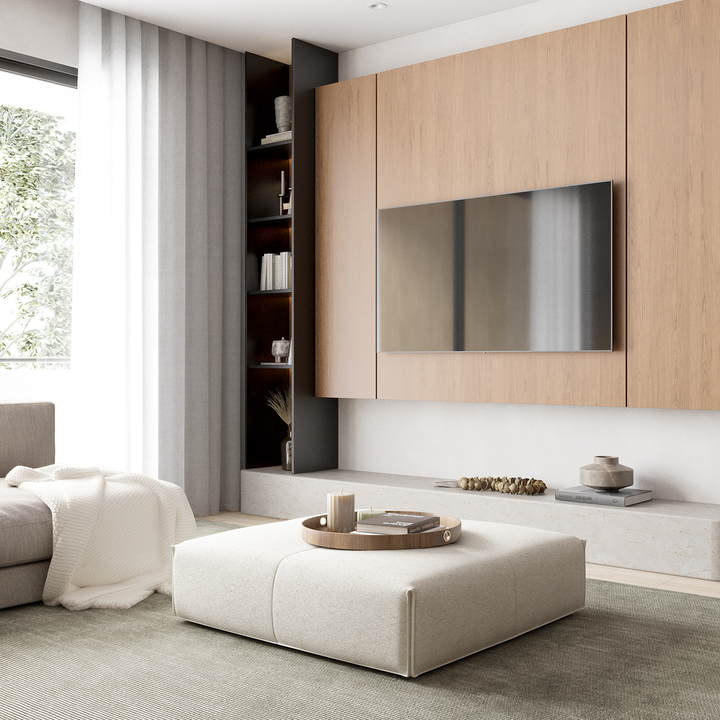 3D Rendering archviz interior design  vray architecture kitchen living room Render visualization 3D