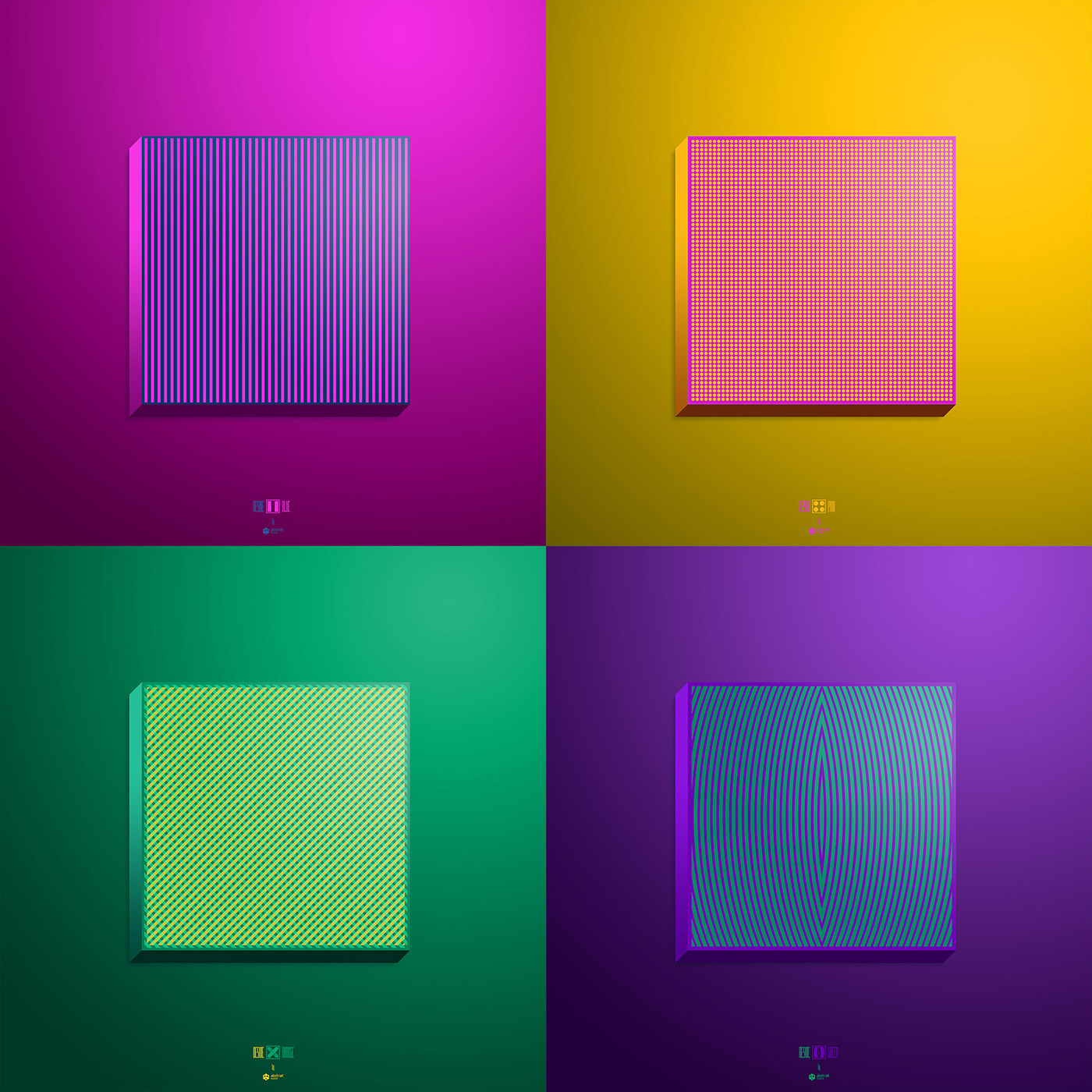 color Isometric boxes color wheel Triad saturation