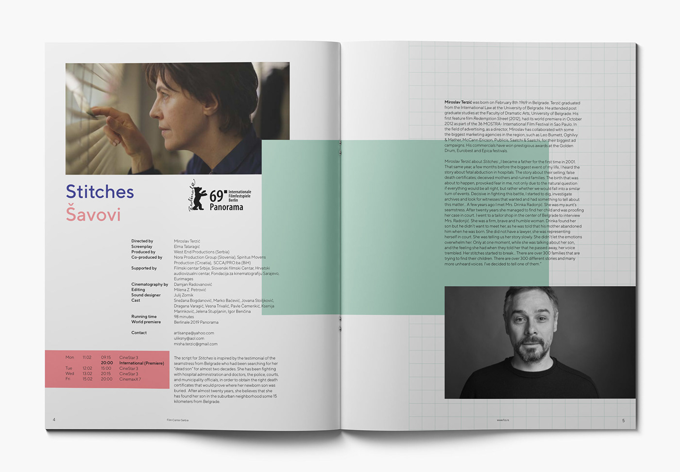 Film Center Serbia braca burazeri dechkotzar Film   movie savovi stitches Berlinale berlinale 2019 brochure design