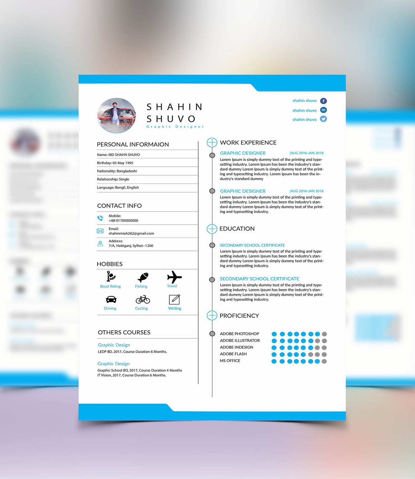 cv design resume design Book Cover Design Resume Templet Creative Resume simple cv/resume