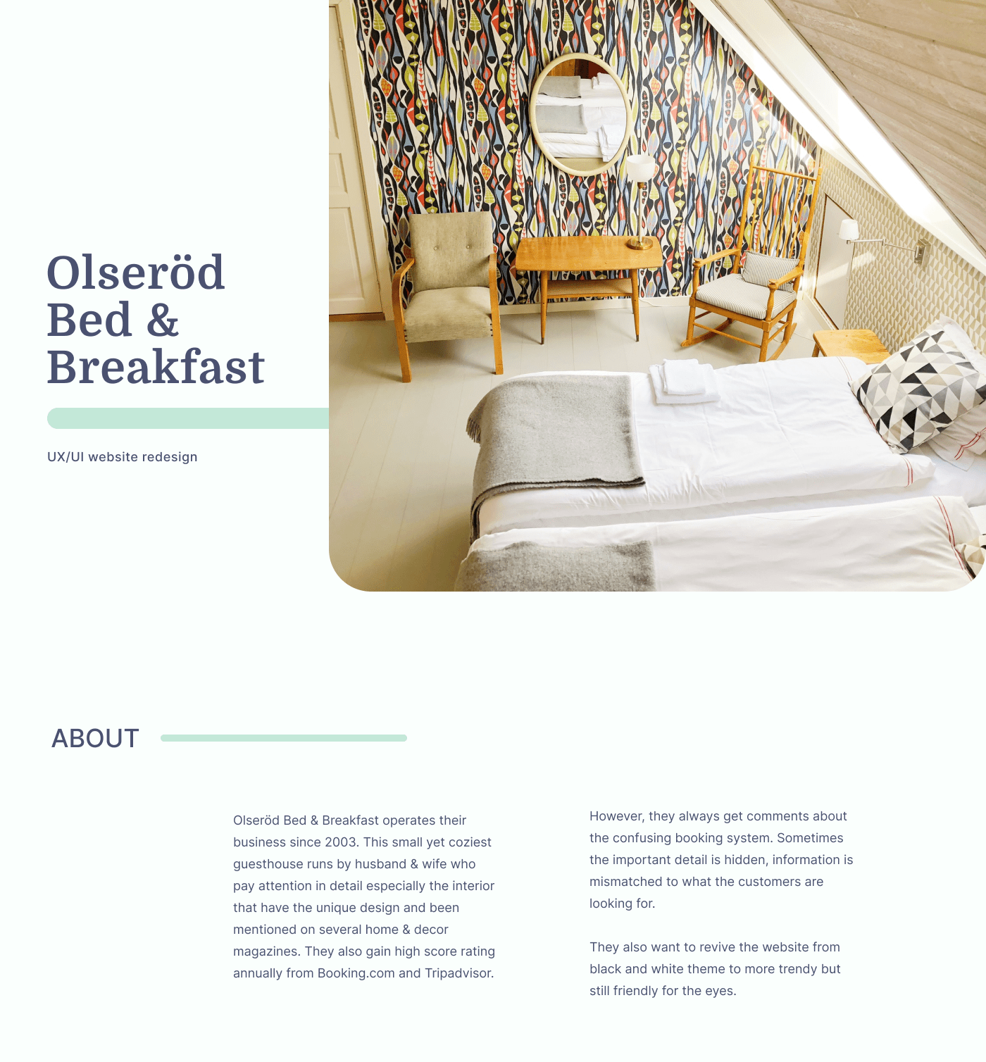 bed & breakfast redesign project