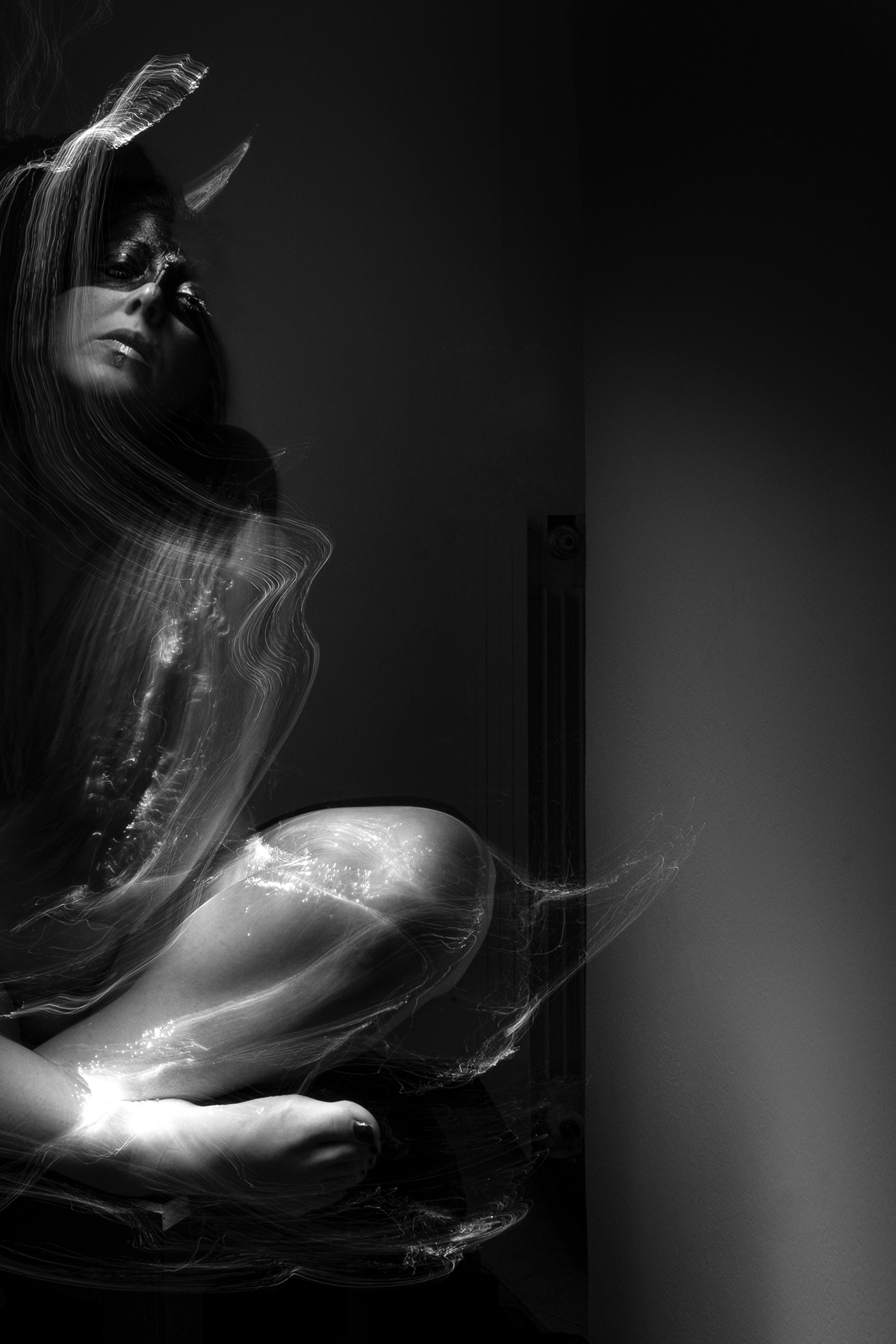 art artisticnude blackandwhitephotography body fiberoptics lighting lightpainting longexposure portraits selfportrait