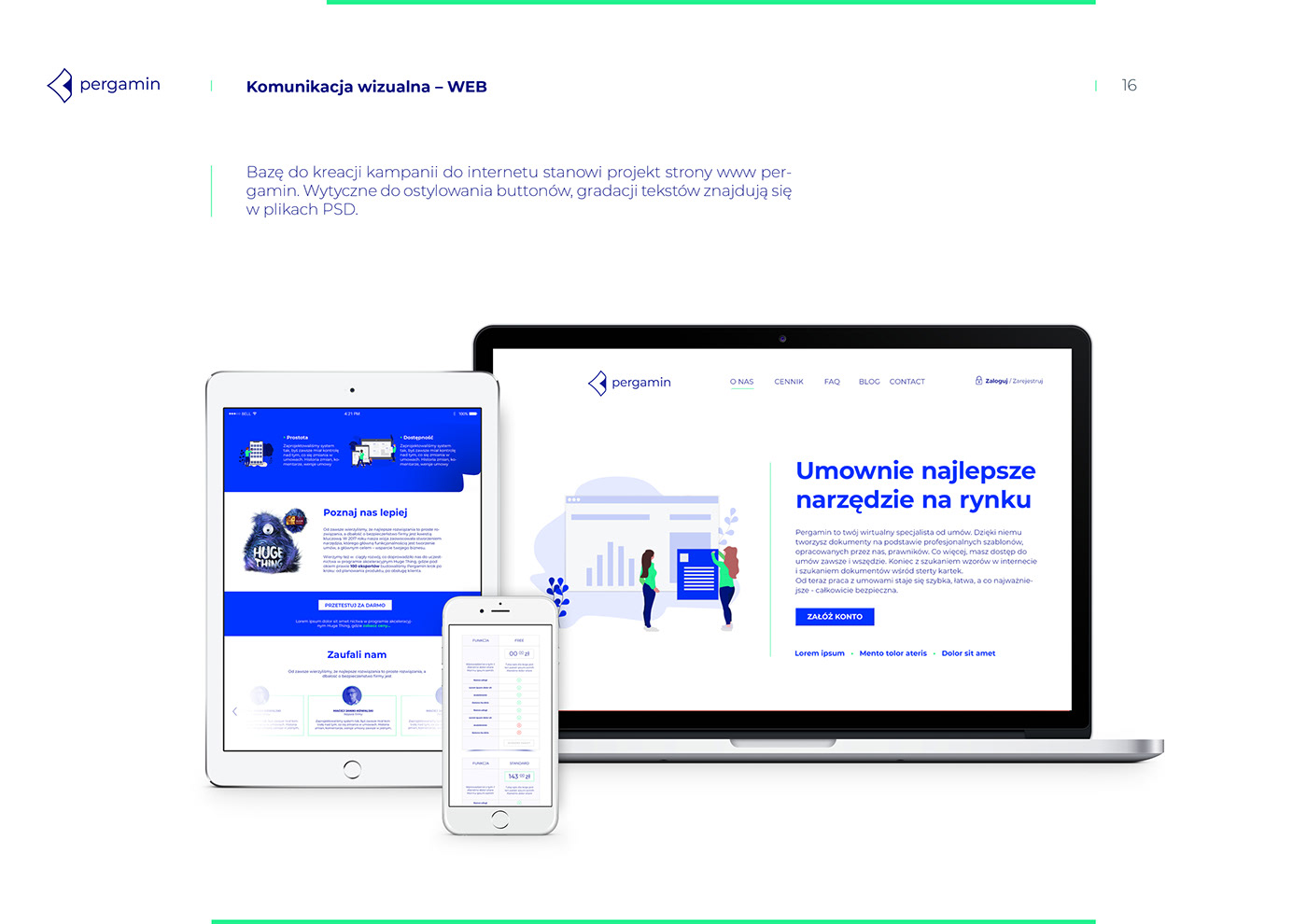 Pergamin identity MACHALSKI Mateusz Machalski  Brand Design app Website klein blue paper Startup