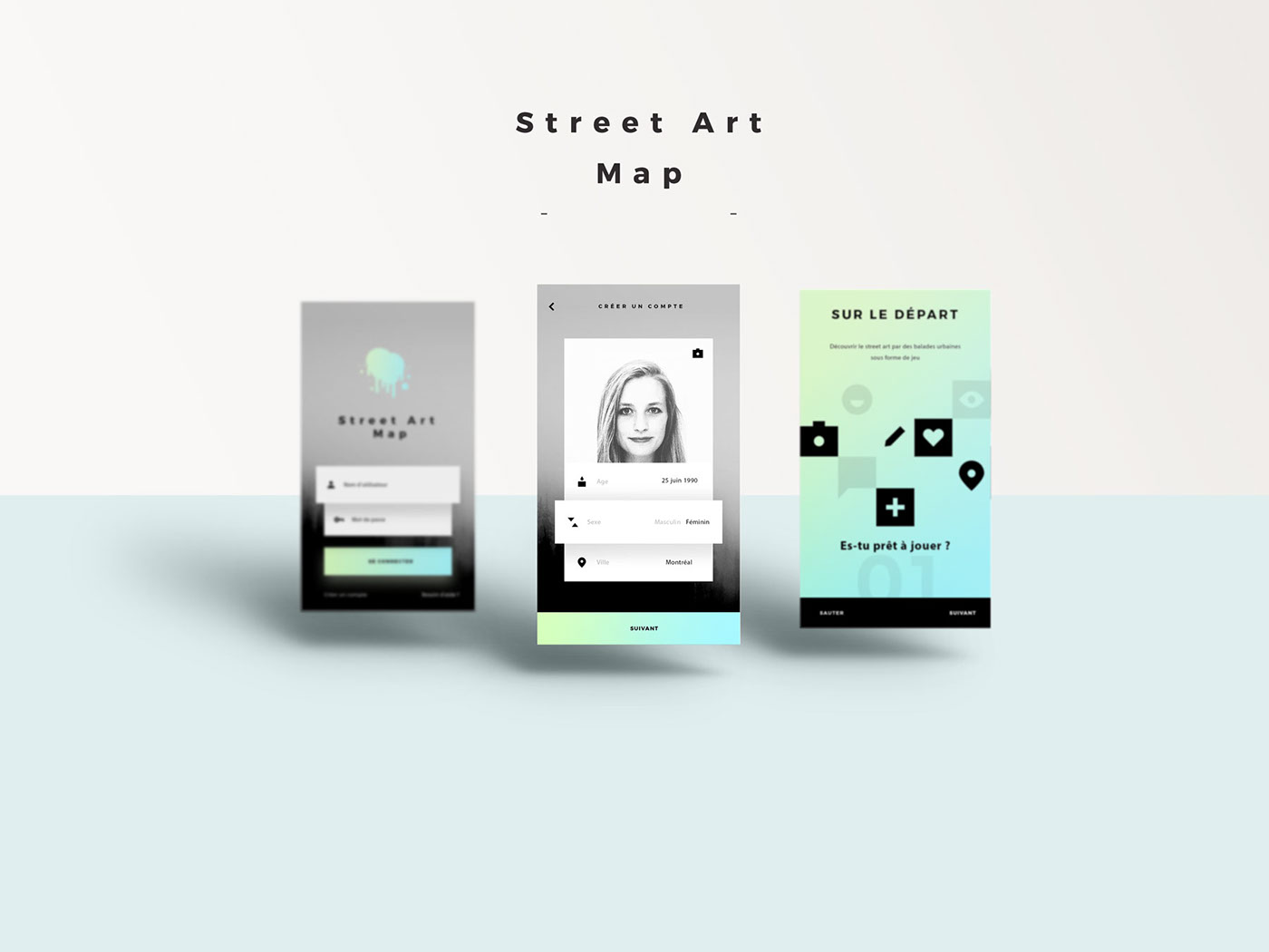 artist app application UI city ville Street Art  map graphic Street