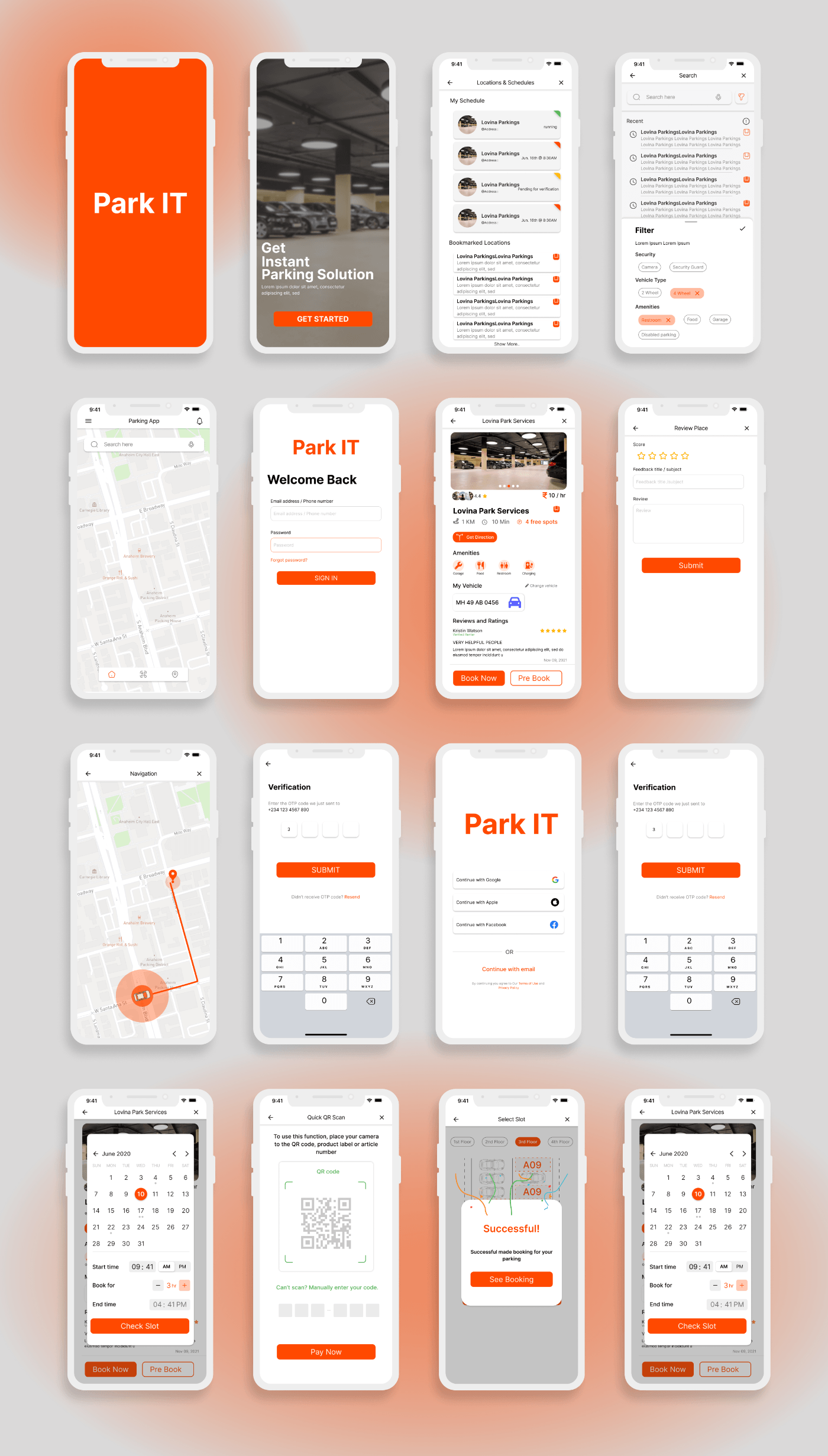 UI/UX Figma user interface Mobile app Parking App parking Car Parking