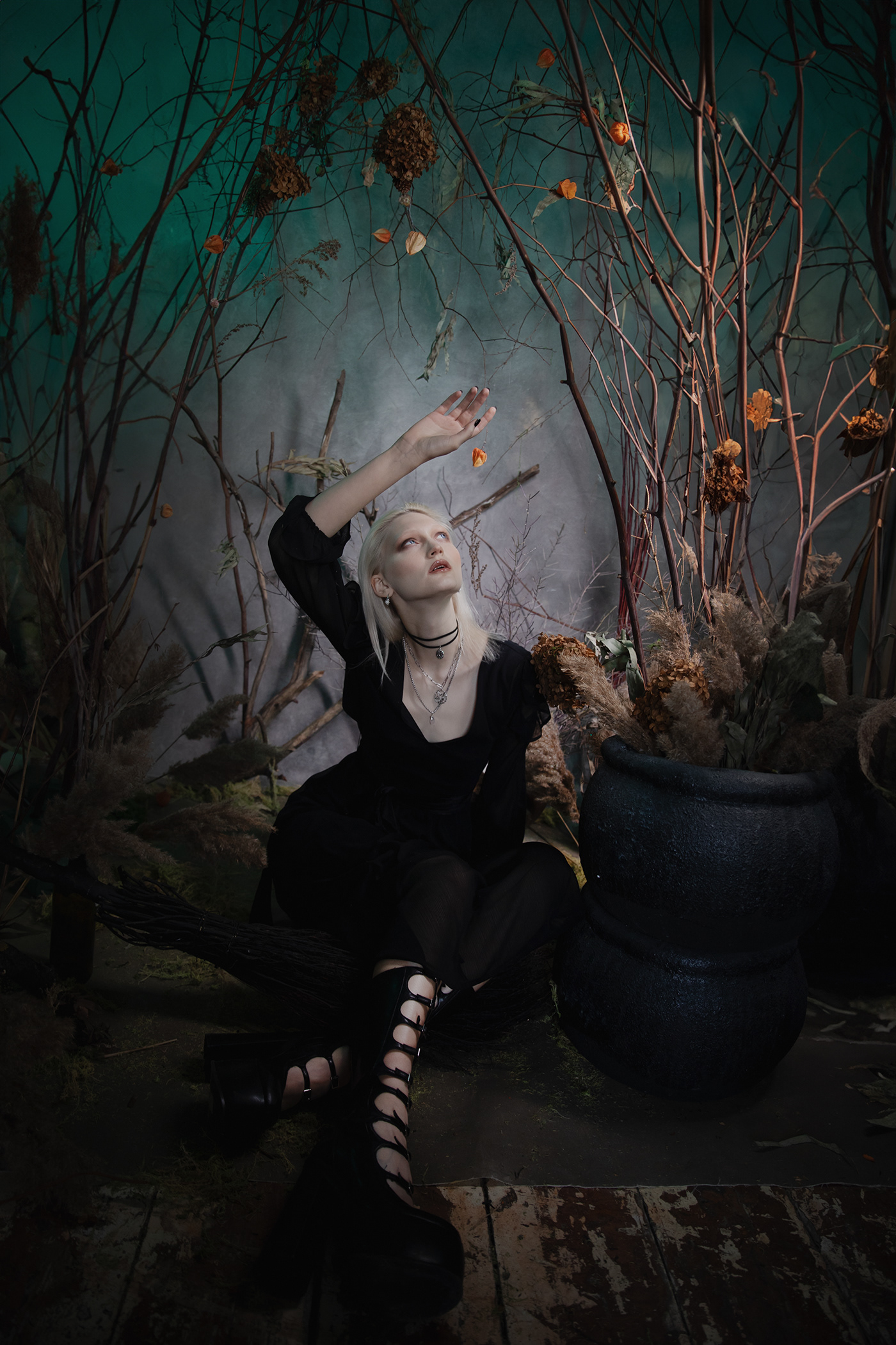 witch Magic   model Flowers set design  studio gothic арт moss forest