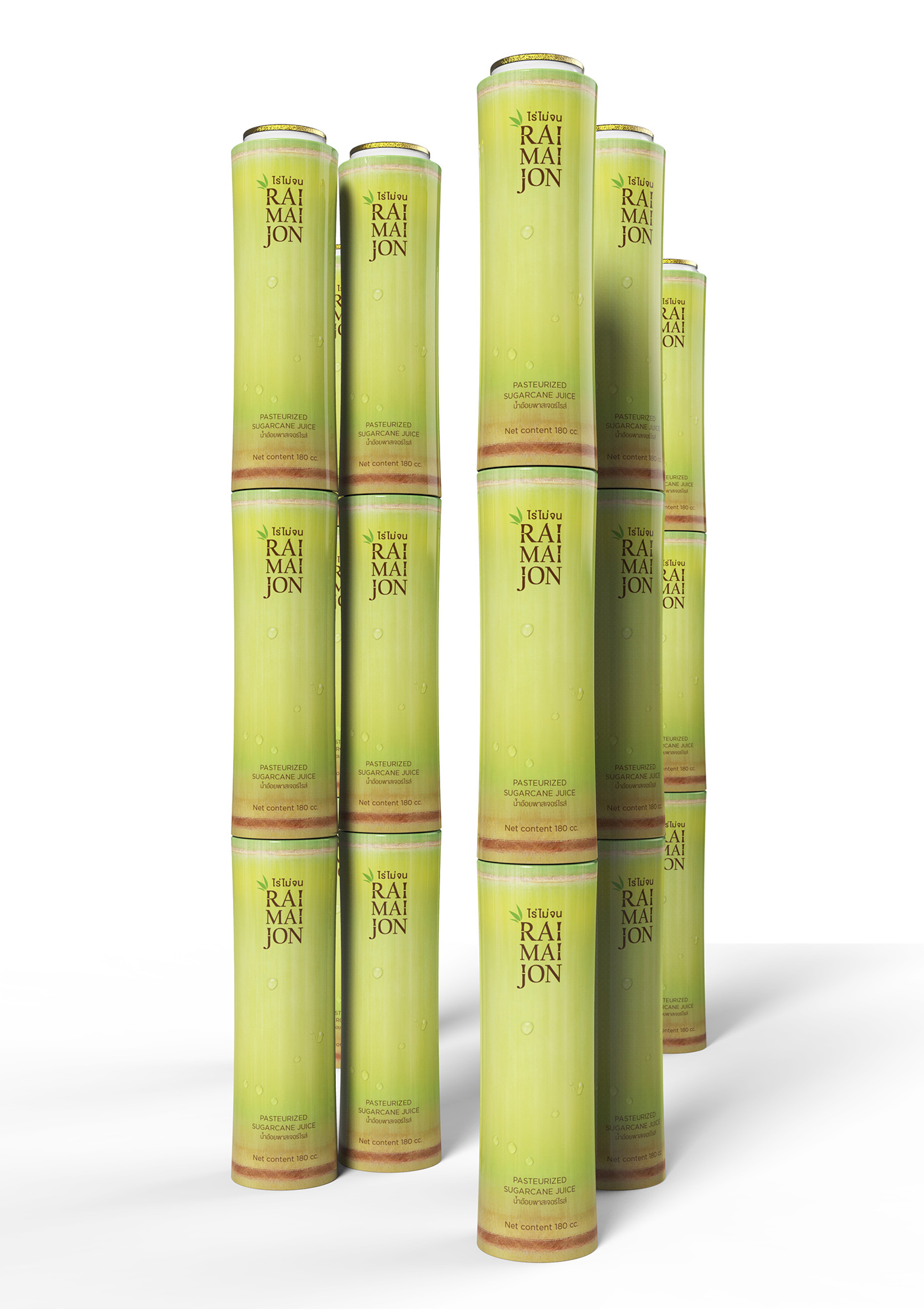 Sugarcane juice Packaging design Promptdesign bottle Raimaijon Thailand