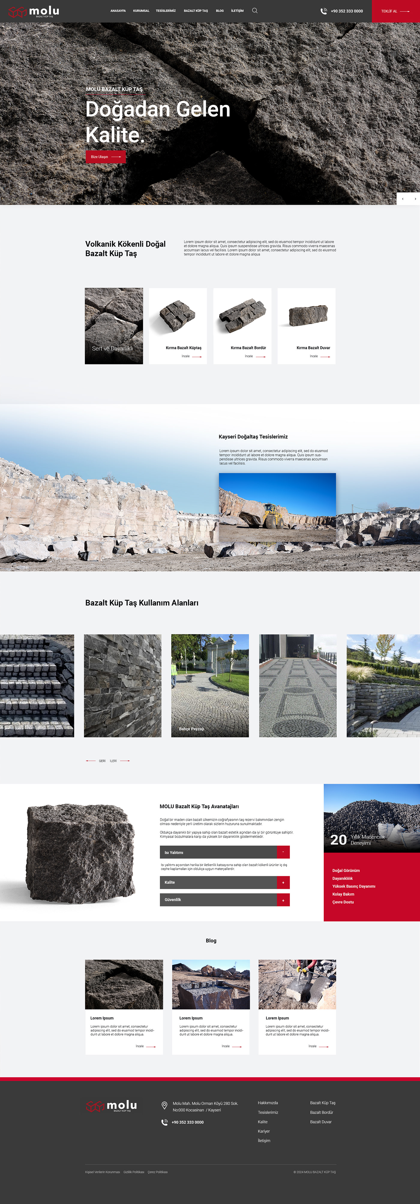 basalt stone rock company Web Design  Website indusrty