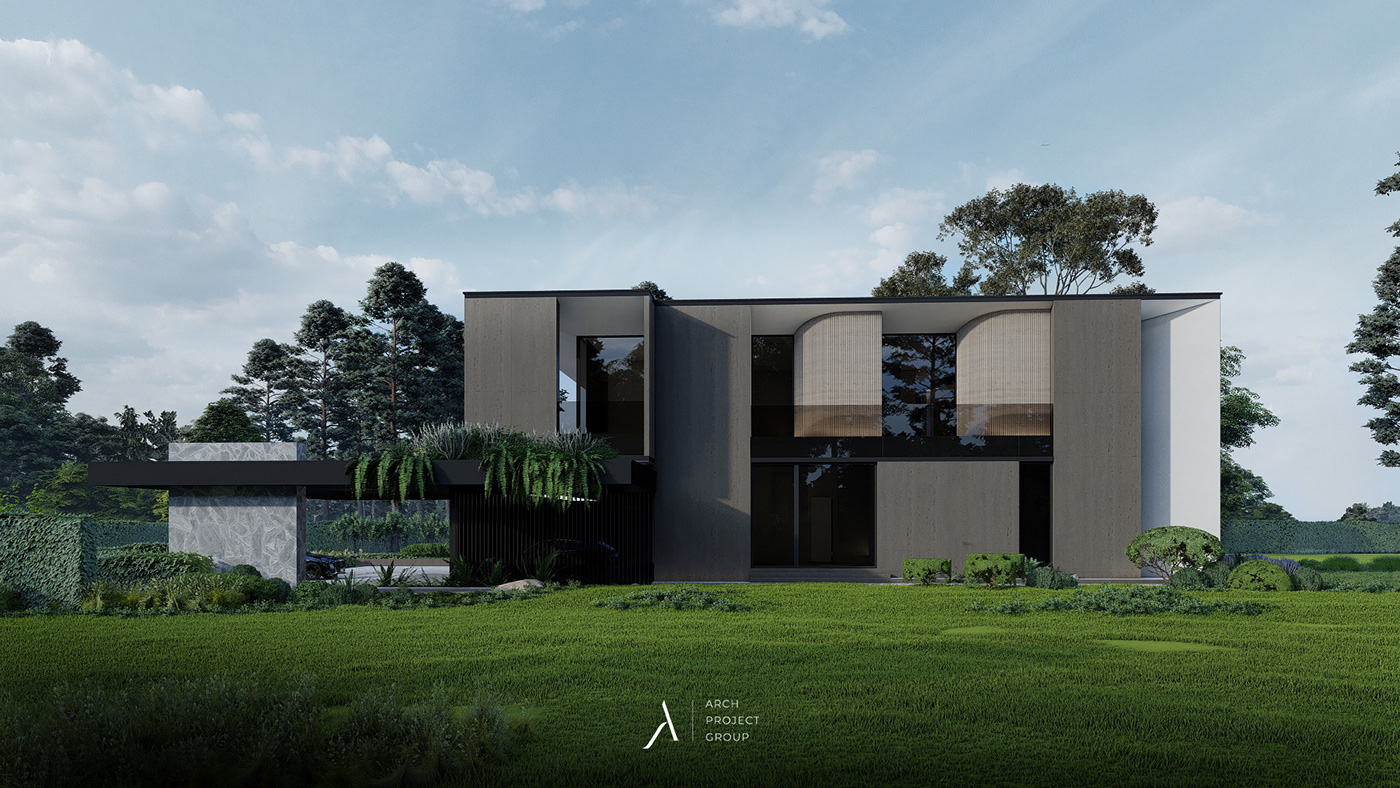 architecture design exterior design facade lumion luxury minimal modern Render visualization