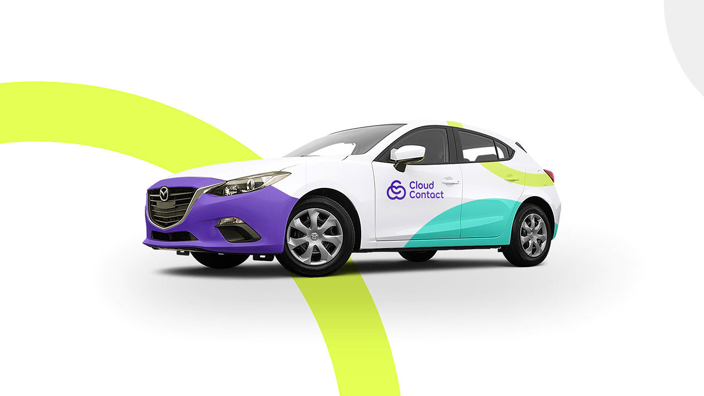 branding cloud contact colorful fresh new presentation identity car logo