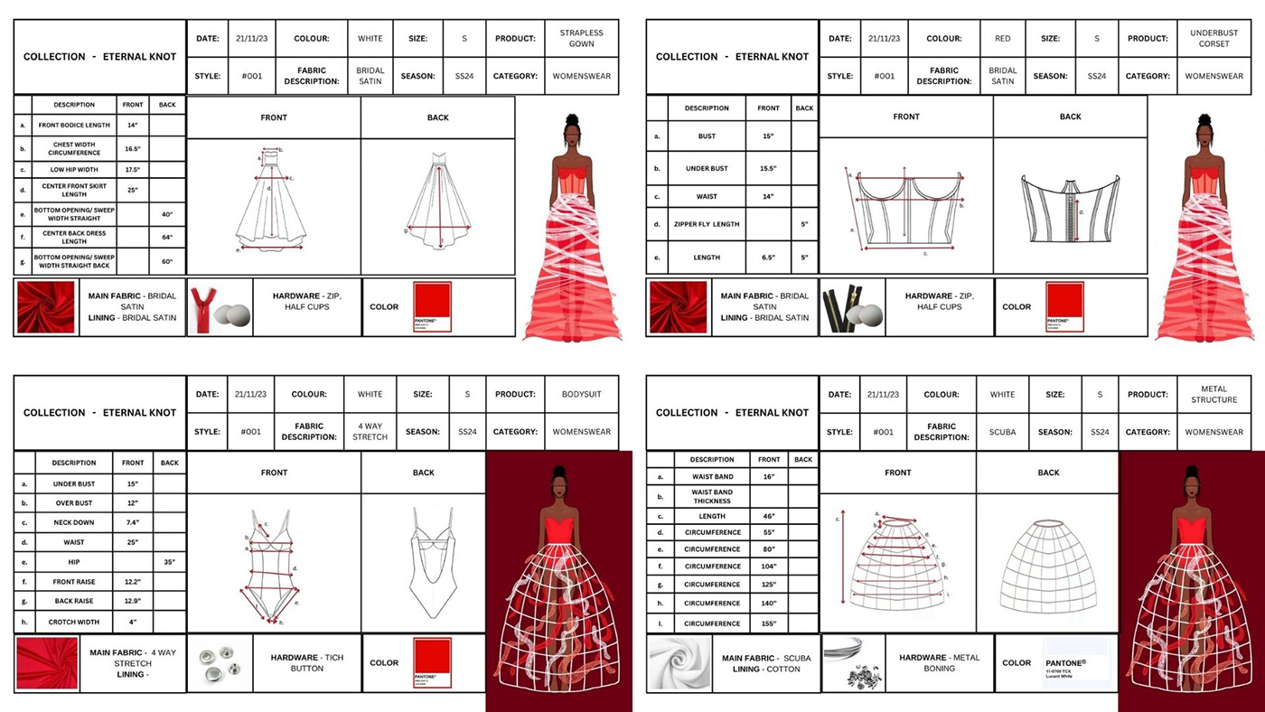 fashion portfolio design thesis bridal bag design styling project Jewelry Design  red theme emily in paris CLO 3D fashion design