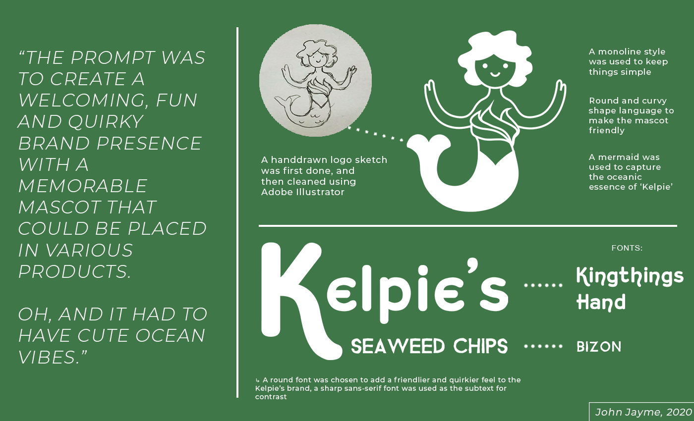 chips Food  green mermaid minimalist monoline Packaging seaweed