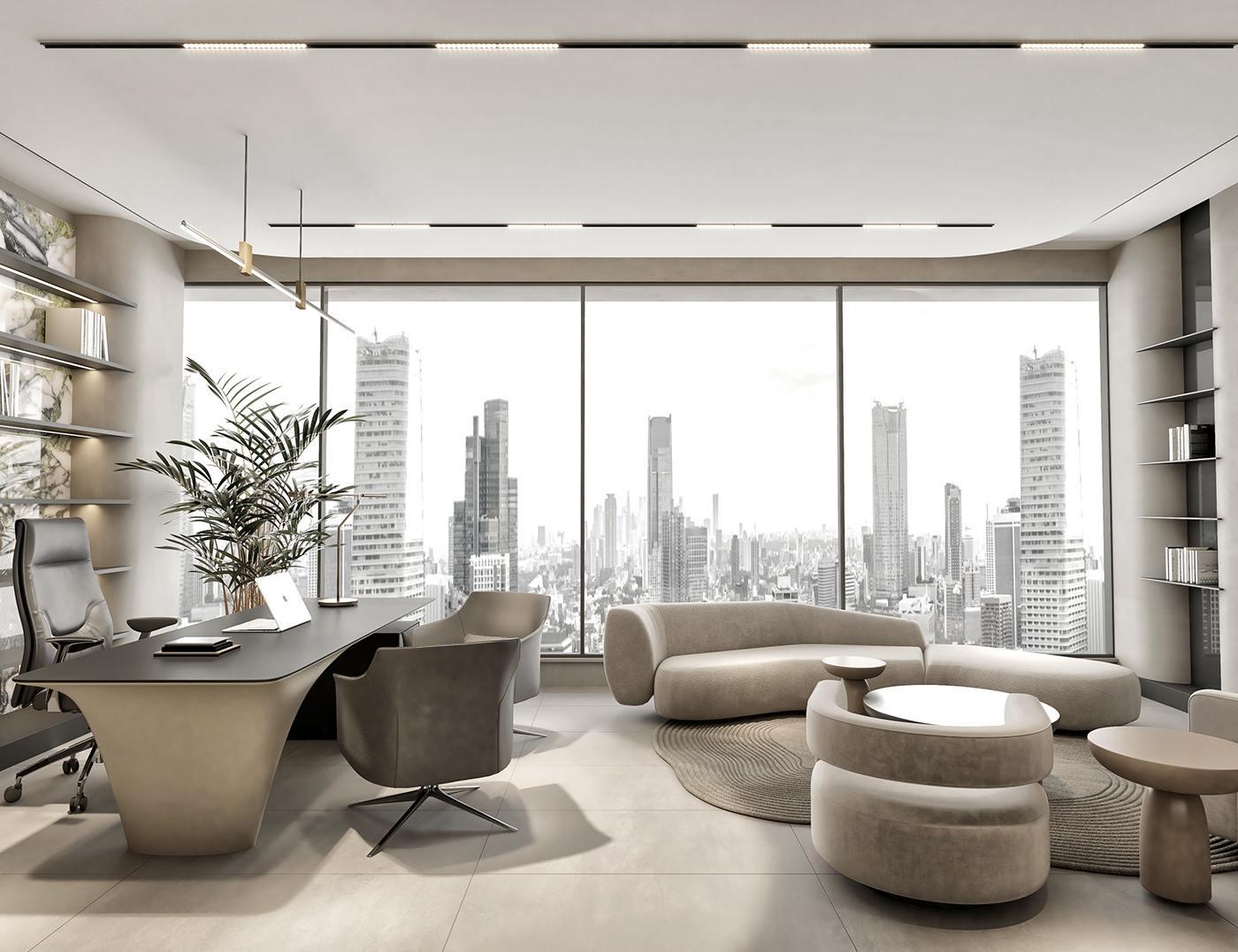 Office Office Design Interior visualization architecture interior design  Kuwait real estate Advertising  designer
