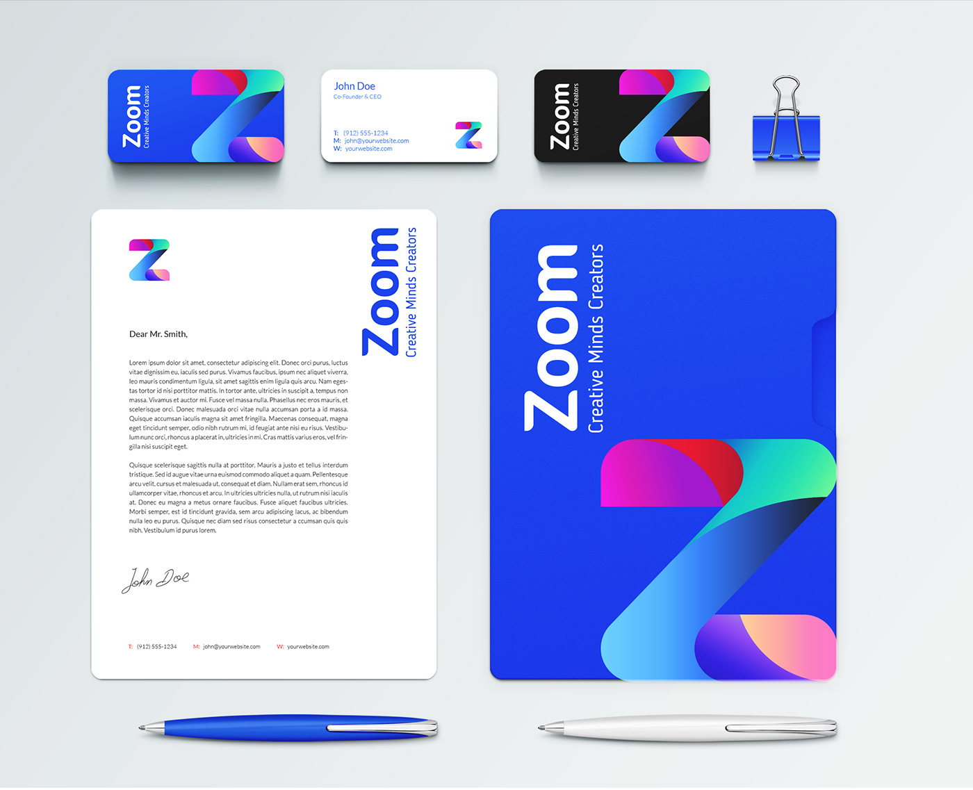 studio creative zoom design creation inspiration brand identity Stationery branding 