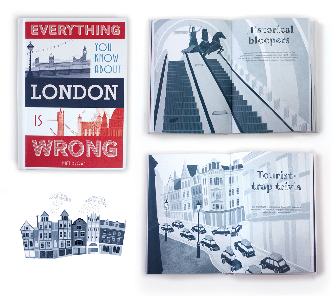 ILLUSTRATION  London book design typography   black and white blue buildings Landmarks icons