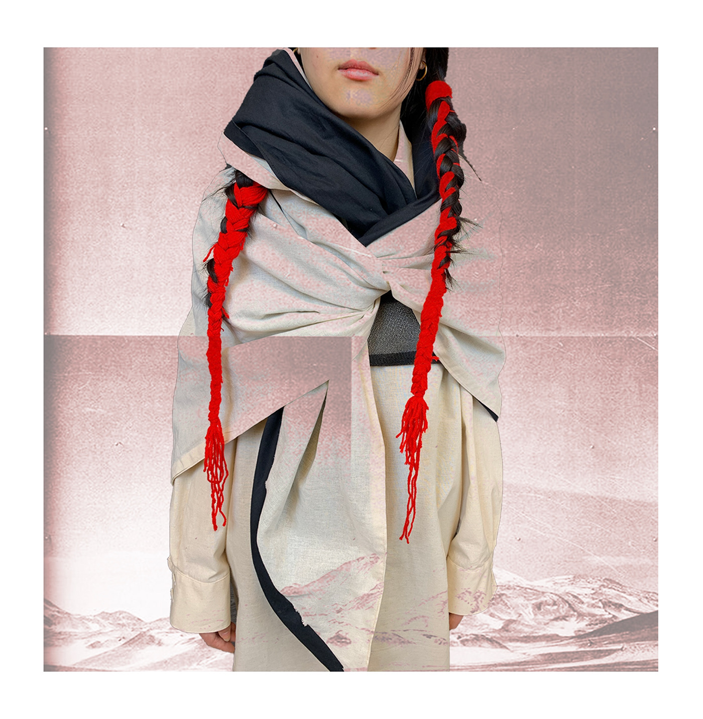 Clothing editorial fashion design shirt scarf