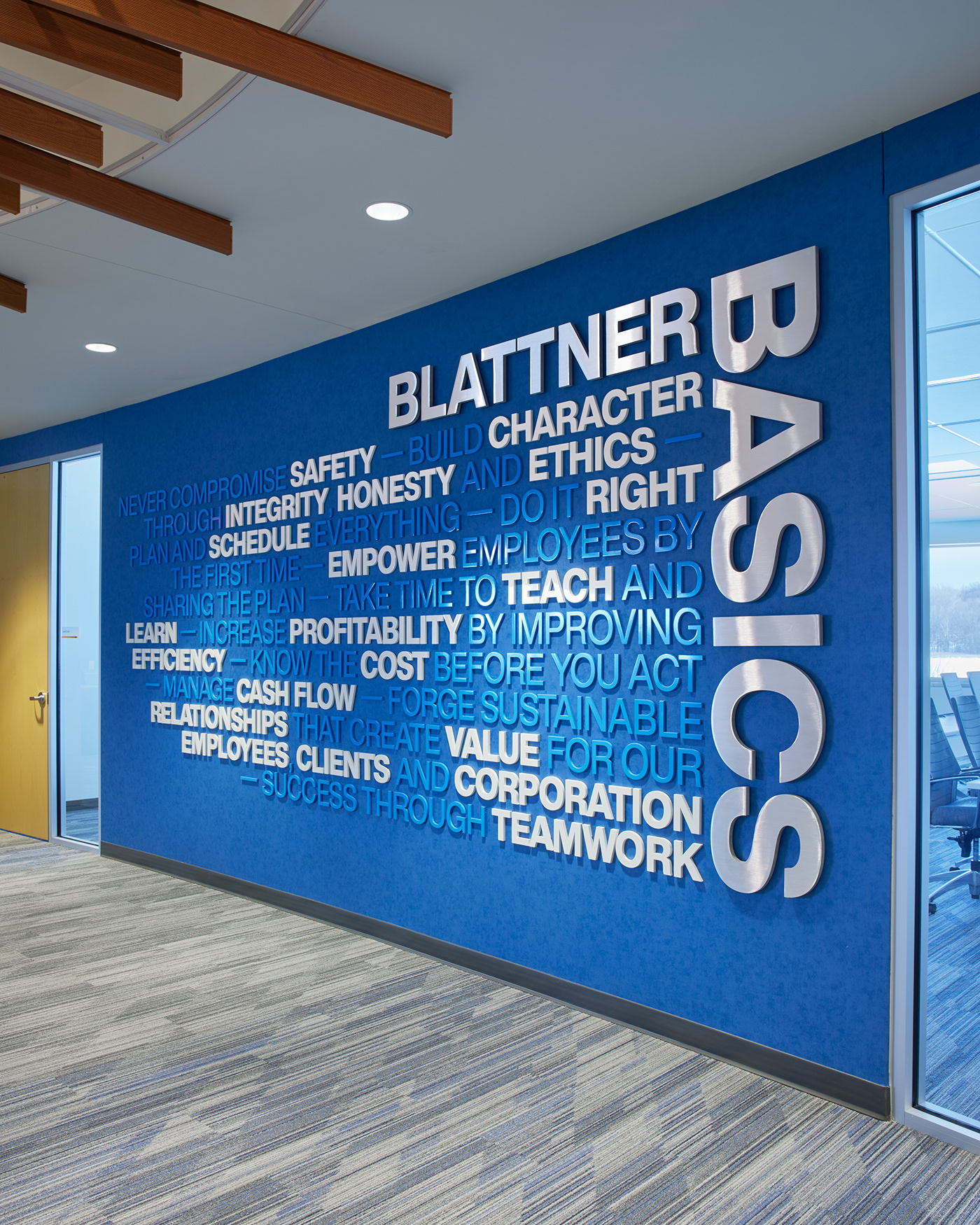 environmental graphics graphics Interior Mural Office timeline workplace installation
