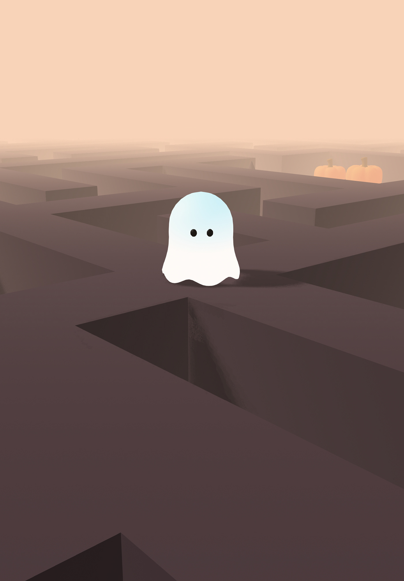 blender3d game ghost Halloween prototype pumpkin spline