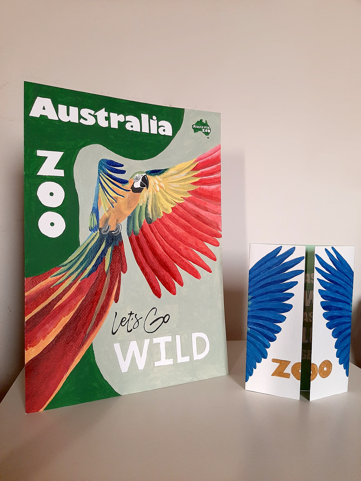 acrylic painting Advertising  animal illustration Australia brochure design design Poster Design zoo