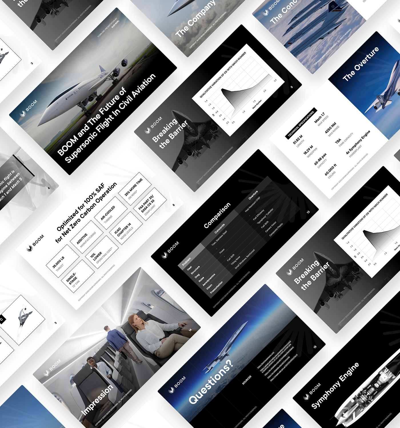 presentation design pitch deck brand identity powerpoint template Aerospace Aircraft airline branding  minimal professional