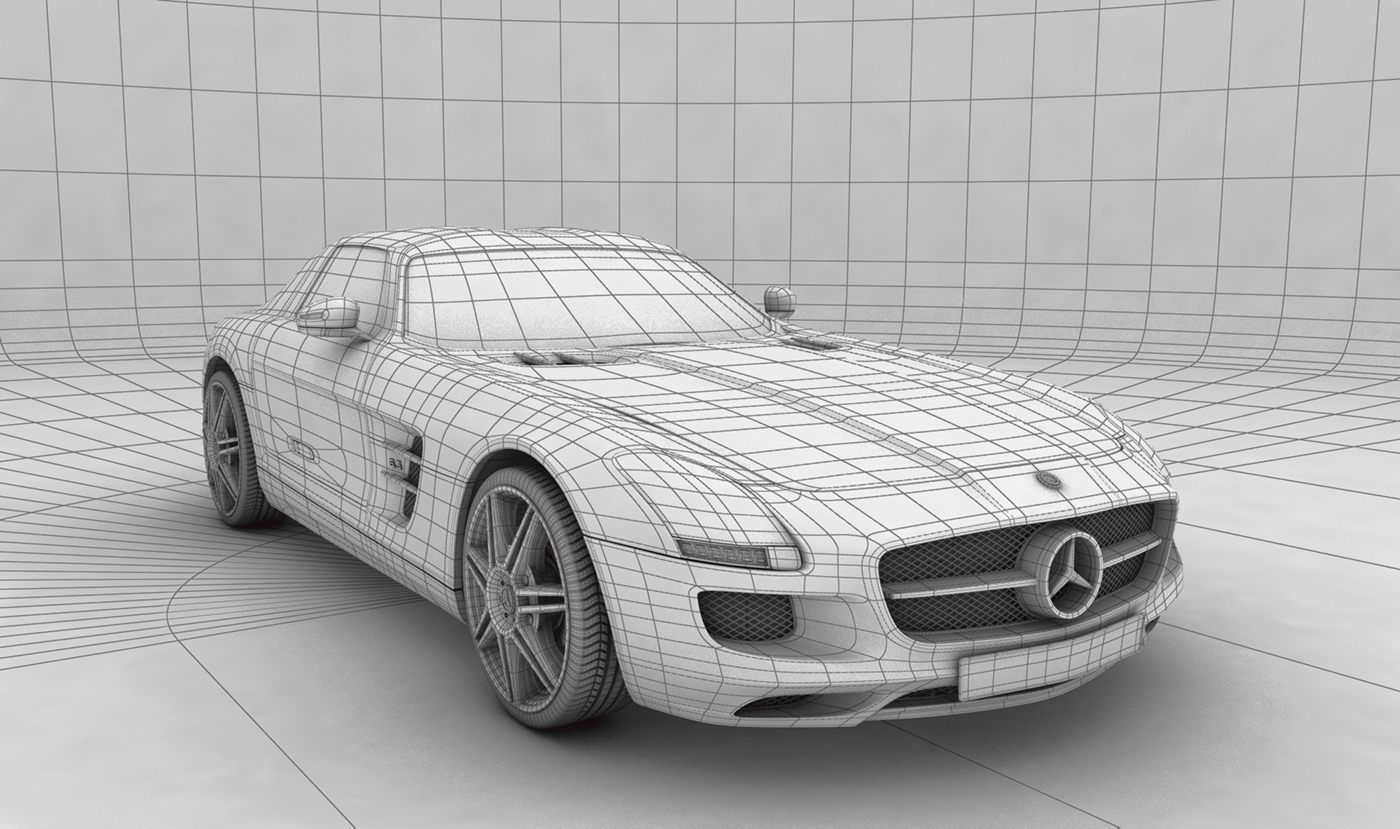 mercedes car colors SLS modeling concept studio