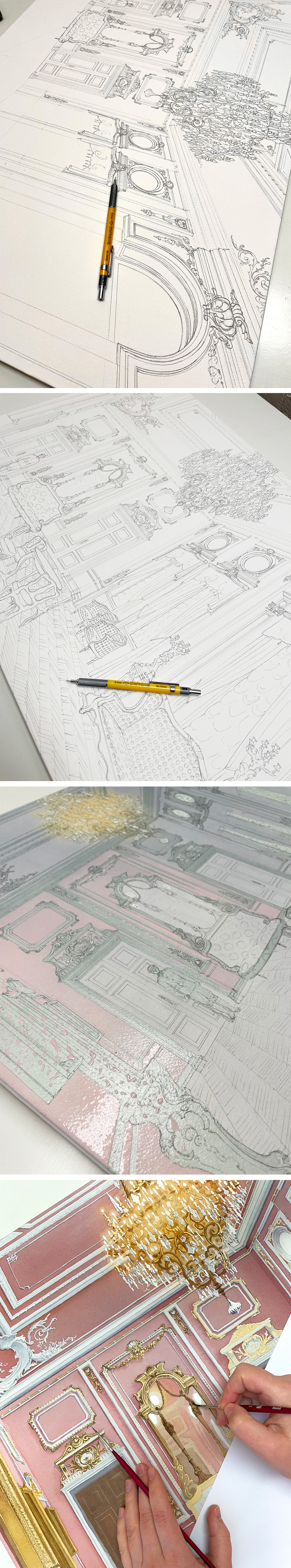 ILLUSTRATION  Drawing  watercolor traditionalillustration rendering Interior handdrawing Render watercolorrender