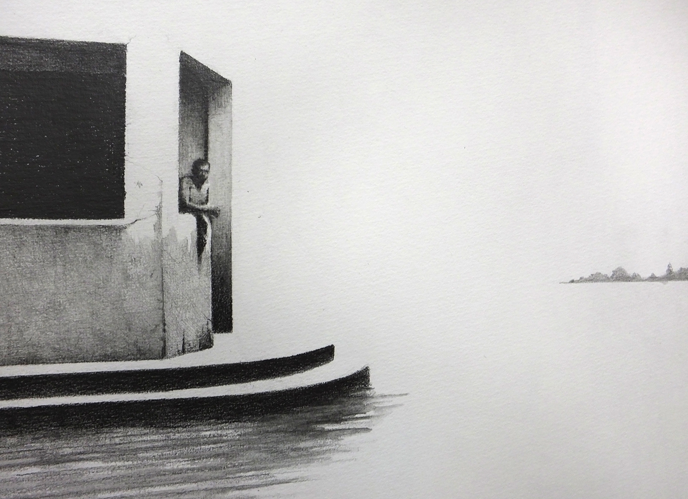 architecture branck&white contemporaryart Drawing  figure graphite paper pencil Perspective Realism