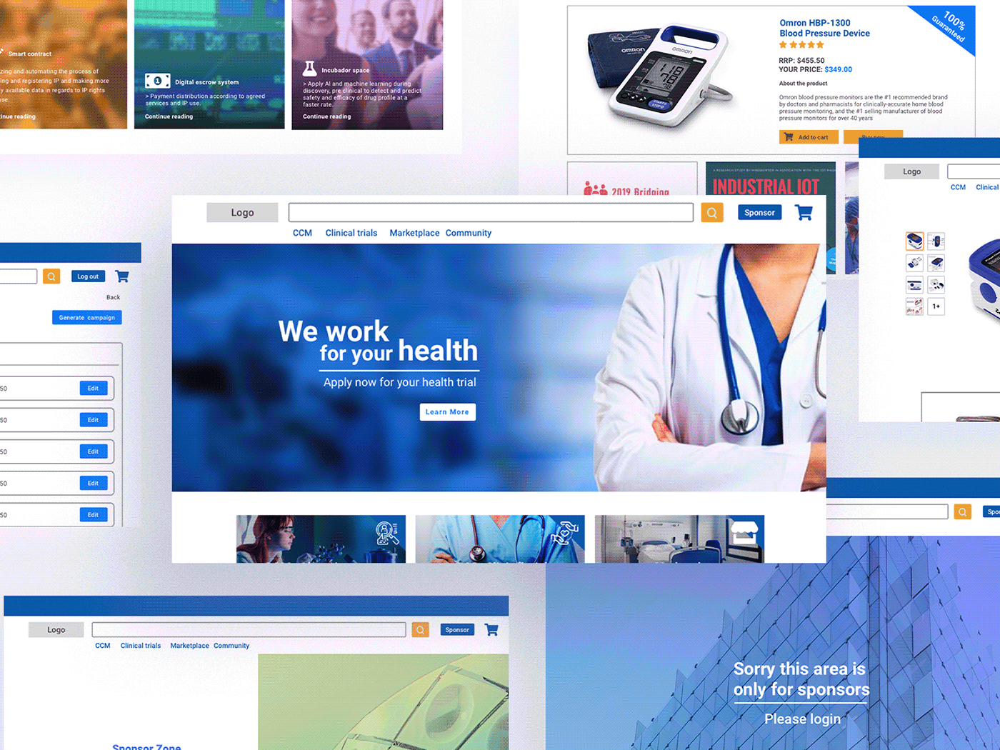 clinic doctor medicine nurse patients sponsor UI upload ux Web
