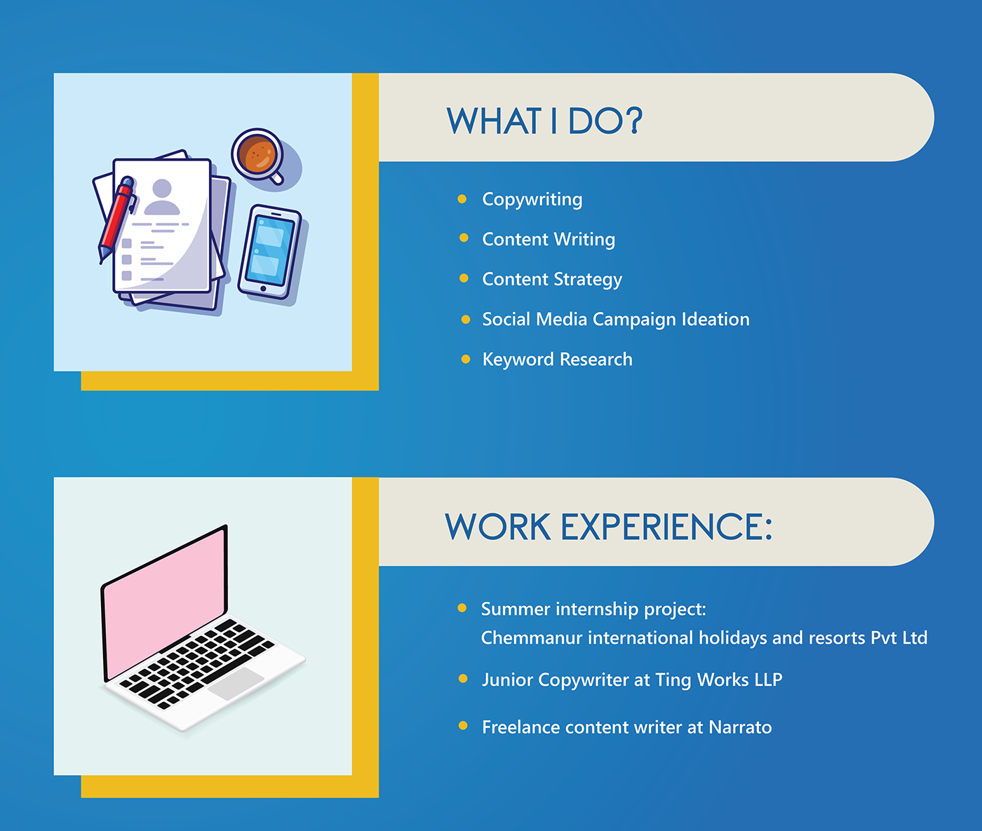 college Education HOBBIES internship introduction schooling workexperience portfolio profile Resume