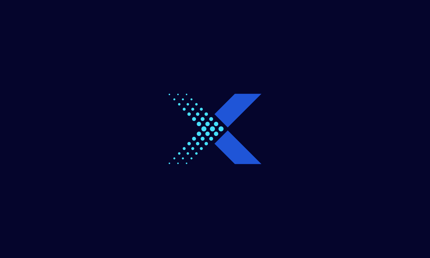 logo Logotype Logo Design blue teal monogram iconography icon design  X logo lettermark