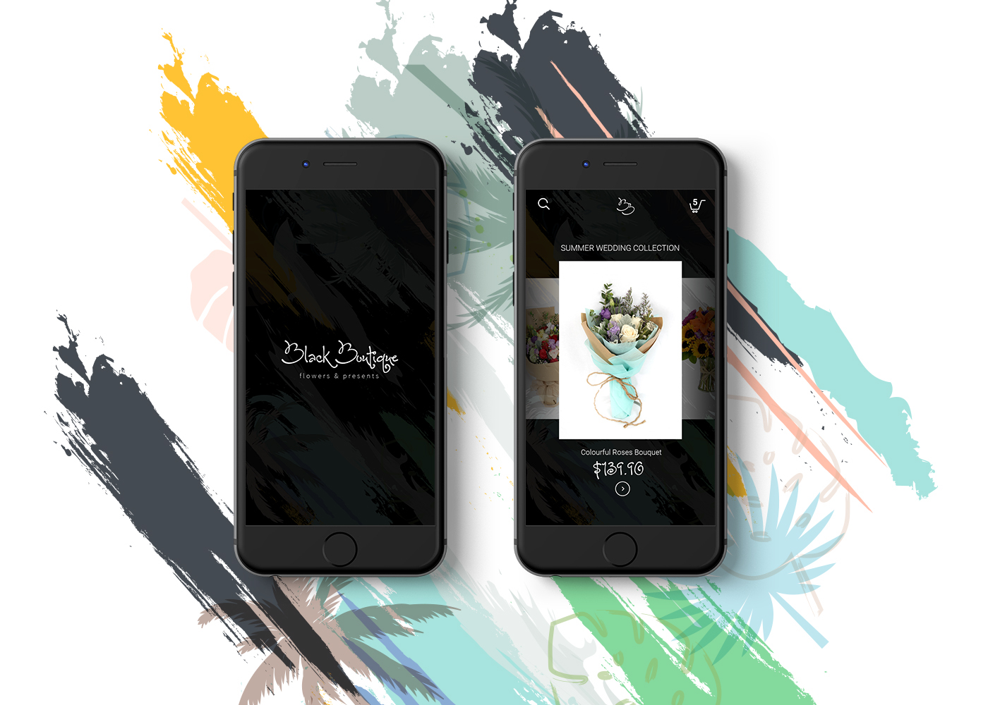 beauty Flowers Mobile app Online shop branding  identity shop