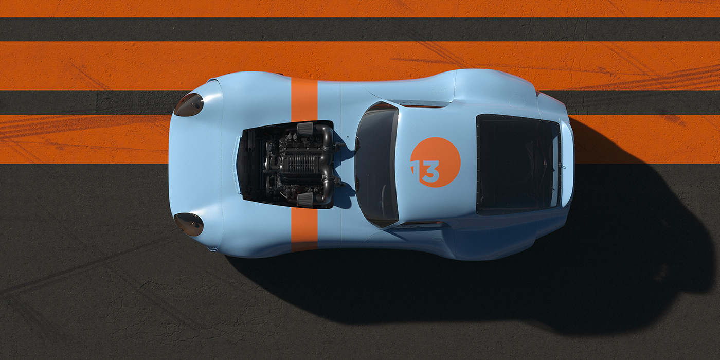 3D corona 3ds max CGI visualization car race car Shelby Cobra corona render  PhoenixFD