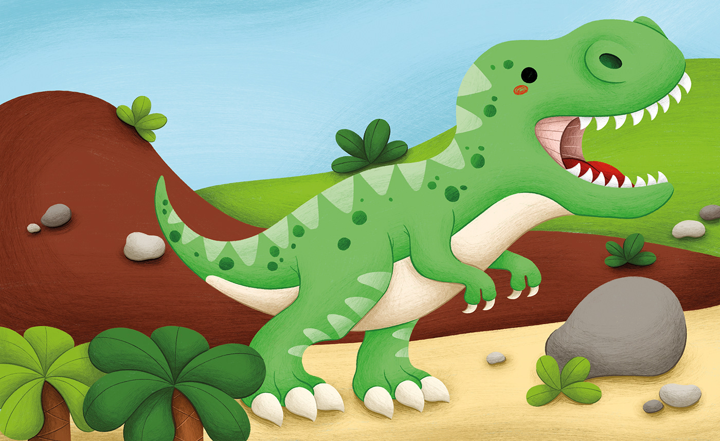 animals Character design  childrens book Dinosaur dinosaurs kids kidsillustration picturebook trex triceratops