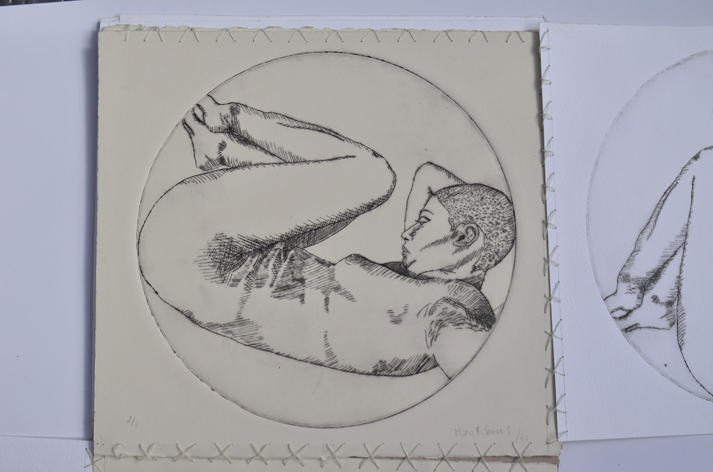 woman Jenny Saville references body cuerpo shapes formas carne mujer grabado