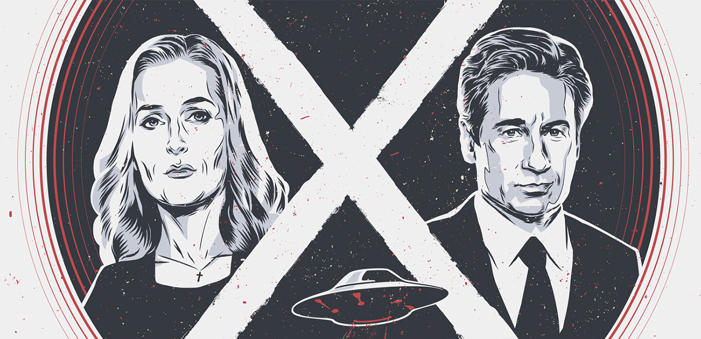poster fanart vector movie movie poster Tv serie FOX tattoo Super Hero david duchovny gillian anderson mulder and scully