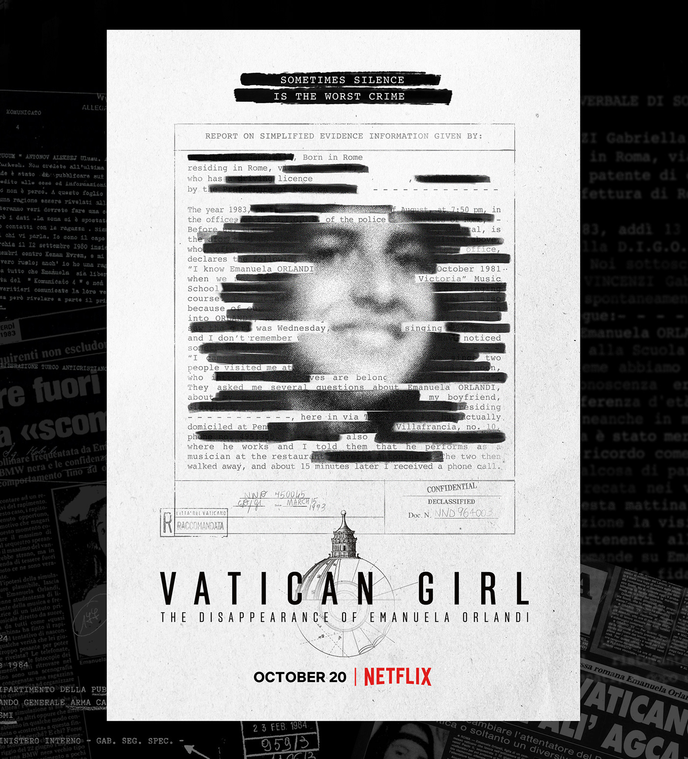 crime Italy missing mystery netlix poster Rome trailer vatican