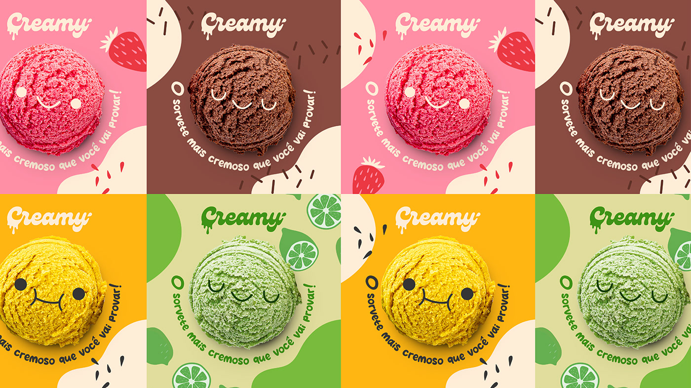 Advertising  brand identity design embalagem ice cream Logo Design package Packaging sorvete sorveteria