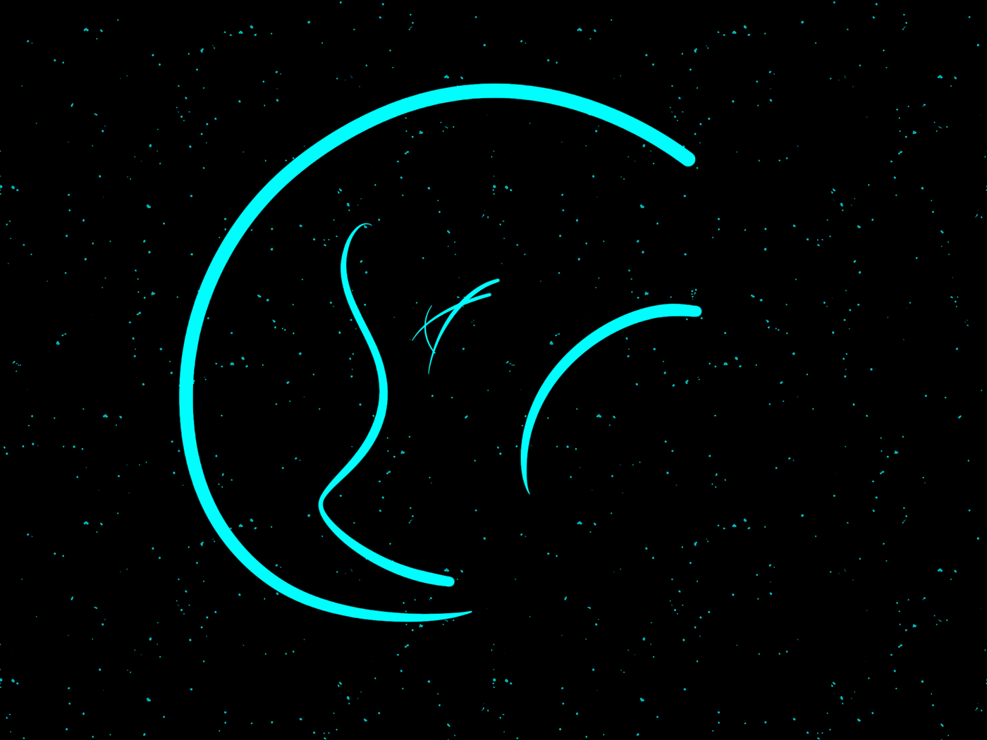 wolf Wolfart   digitalart logo design logodesign cyan turquoise black shokomashoko