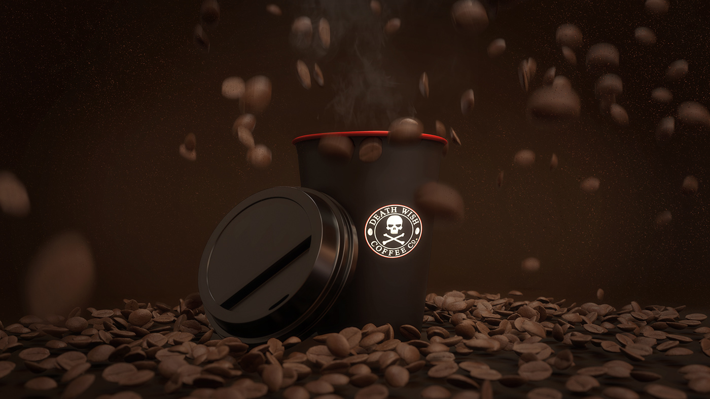 Coffee cup physics Render