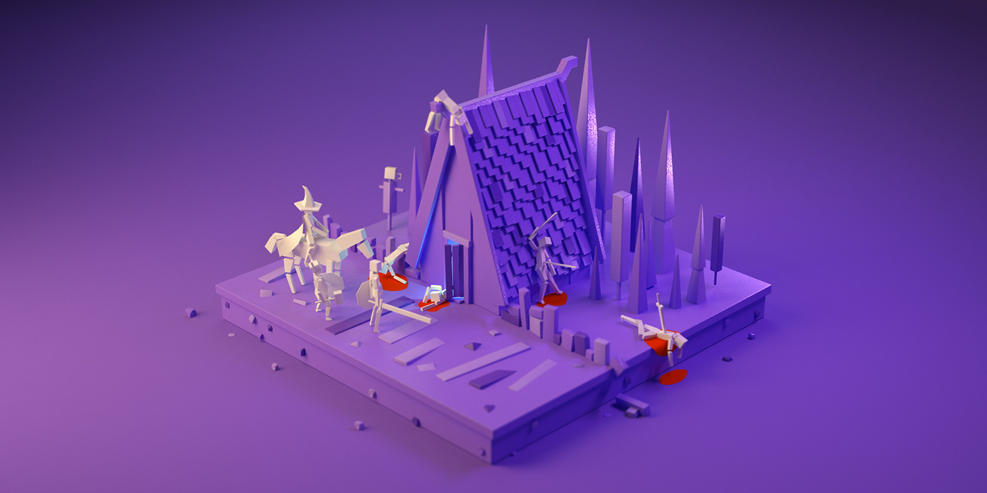 3D adnd animation  clean D&D LOW lowpoly minimal poly rpg