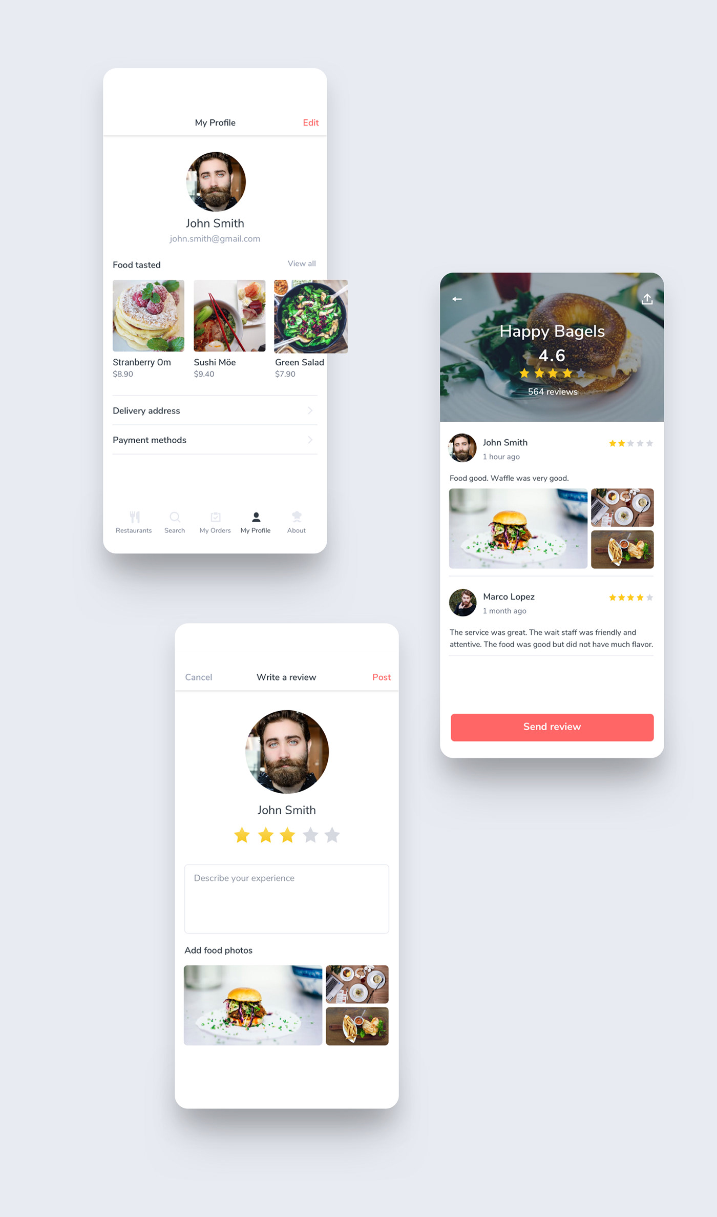 Restaurant app ui kit check out download minimun viable product ios application food delivery app food app