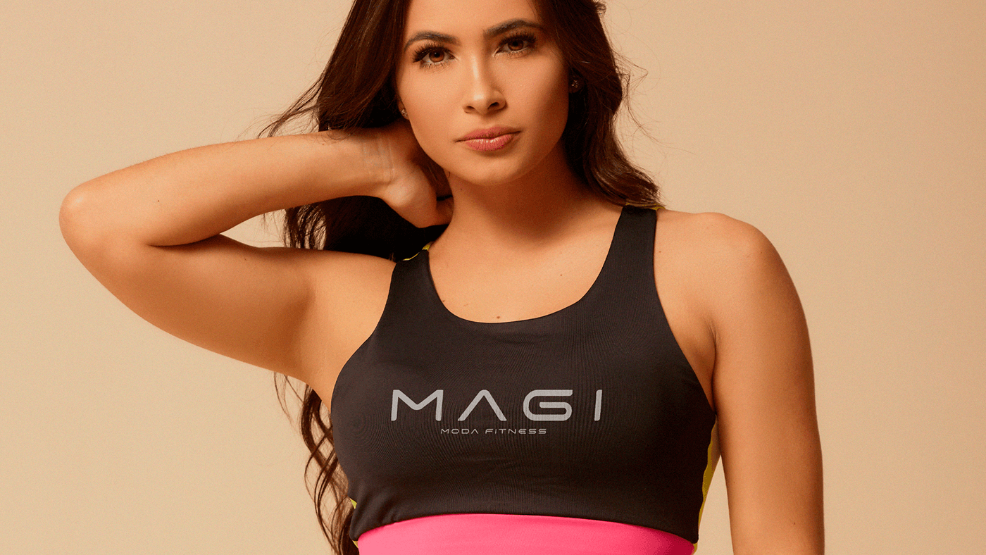 fitness academia Moda Fitness moda gym identidade visual logo fitwear Magi