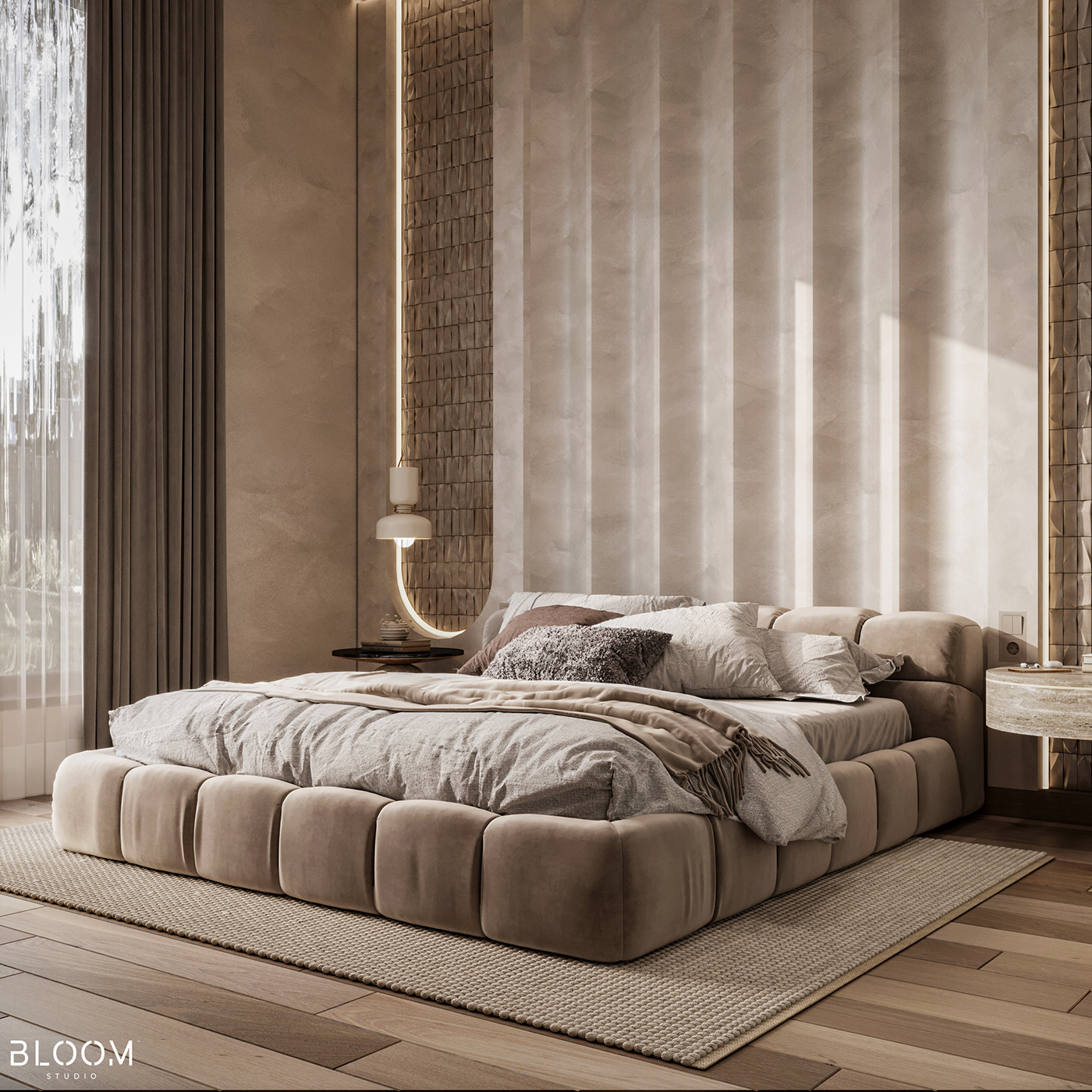 3D architecture bedroom Photography  visualization Croatia interior design  boho CGI Render